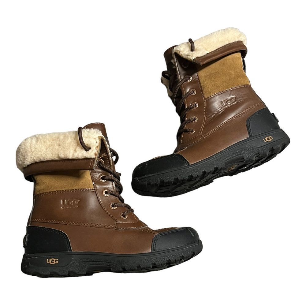 kids UGG  BUTTE II CWR BOOT waterproof & wool lining brown size 3 - Picture 2 of 8
